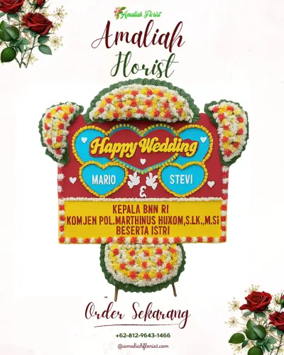 Karangan Papan Bunga Pernikahan di Teluknaga
